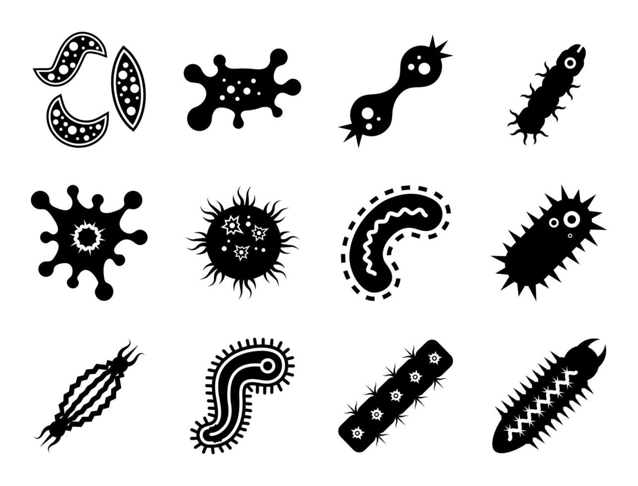 Virus-Icon-Set - Vektor-Illustration. vektor