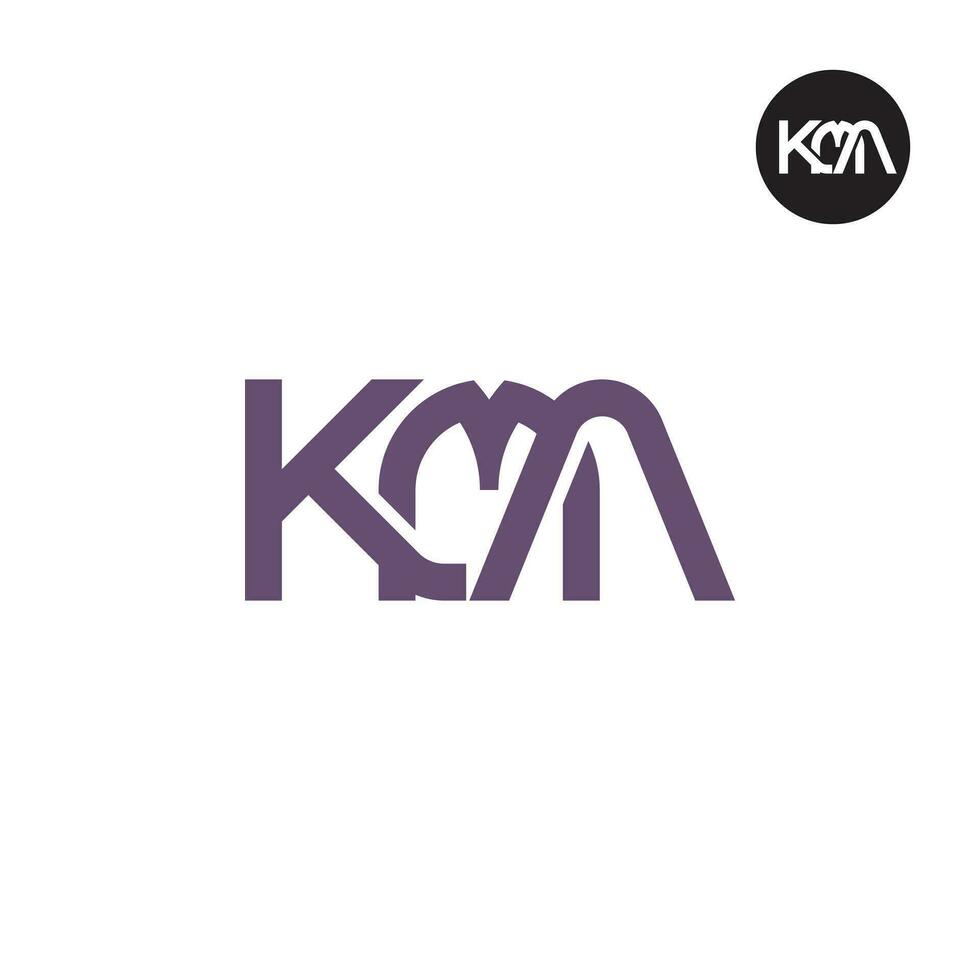 Brief km Monogramm Logo Design vektor