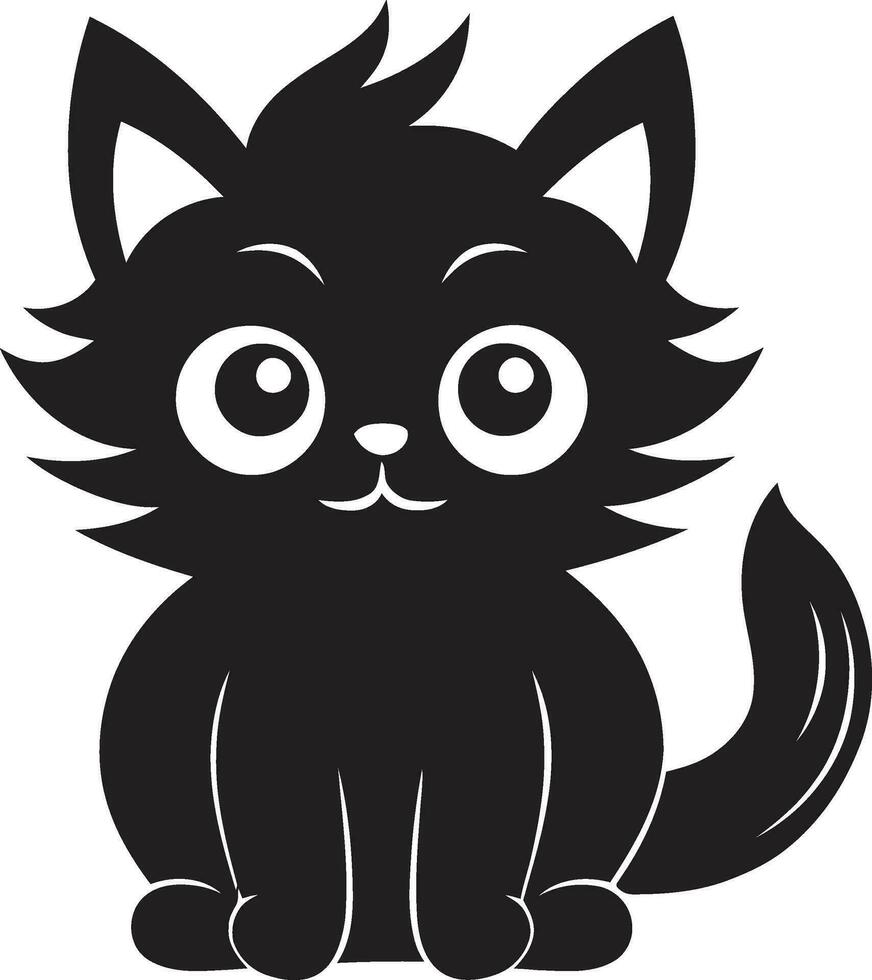 mystisk kattdjur emblem morrhår och svans logotyp vektor