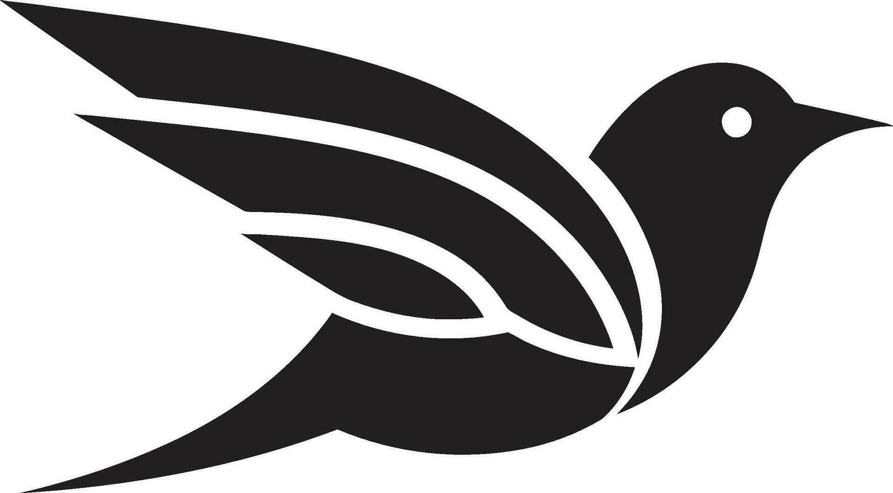 elegant Sparv emblem ikoniska flyg skulpterad sångfågel silhuett befjädrad undra vektor
