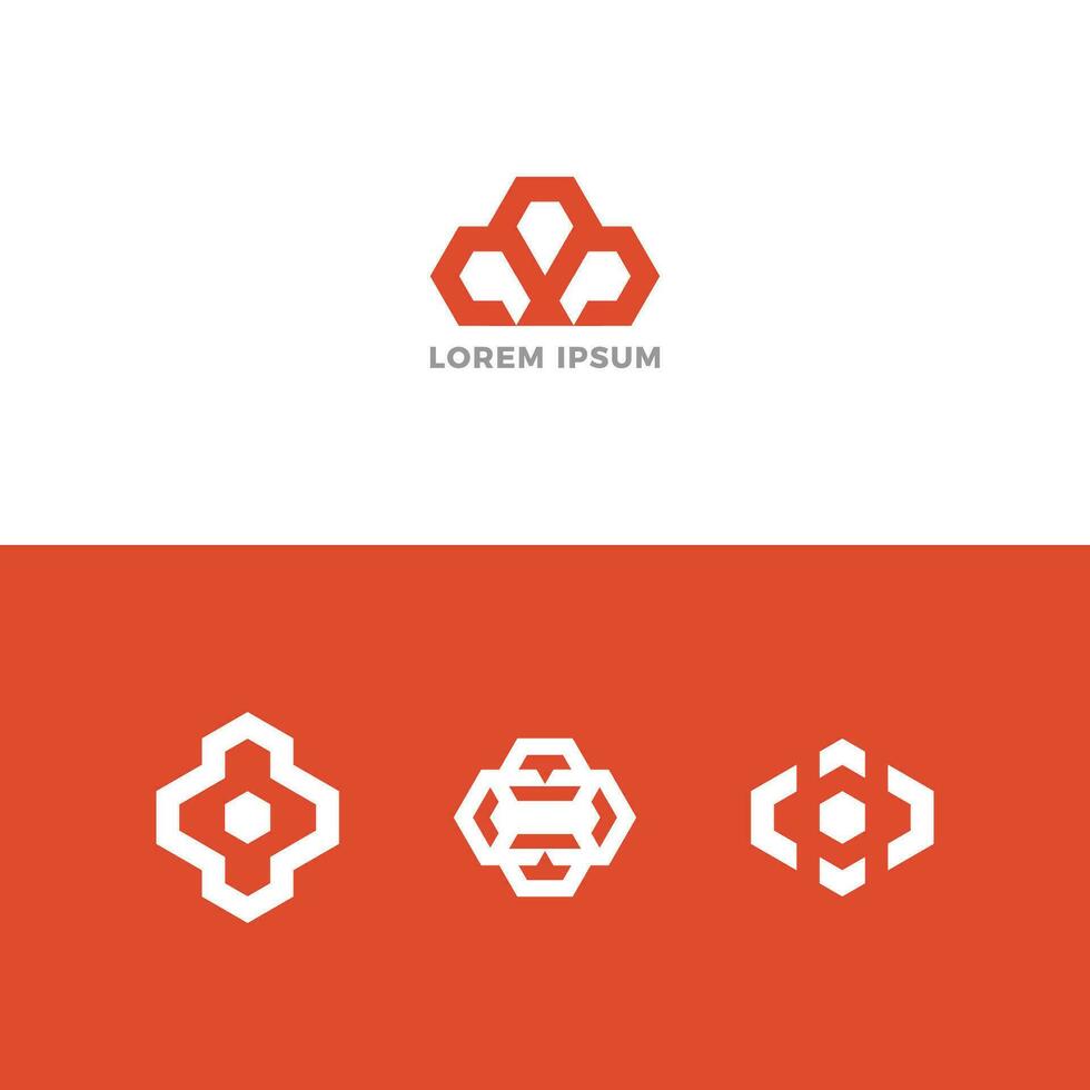 geometrisch gestalten Logo bündeln vektor