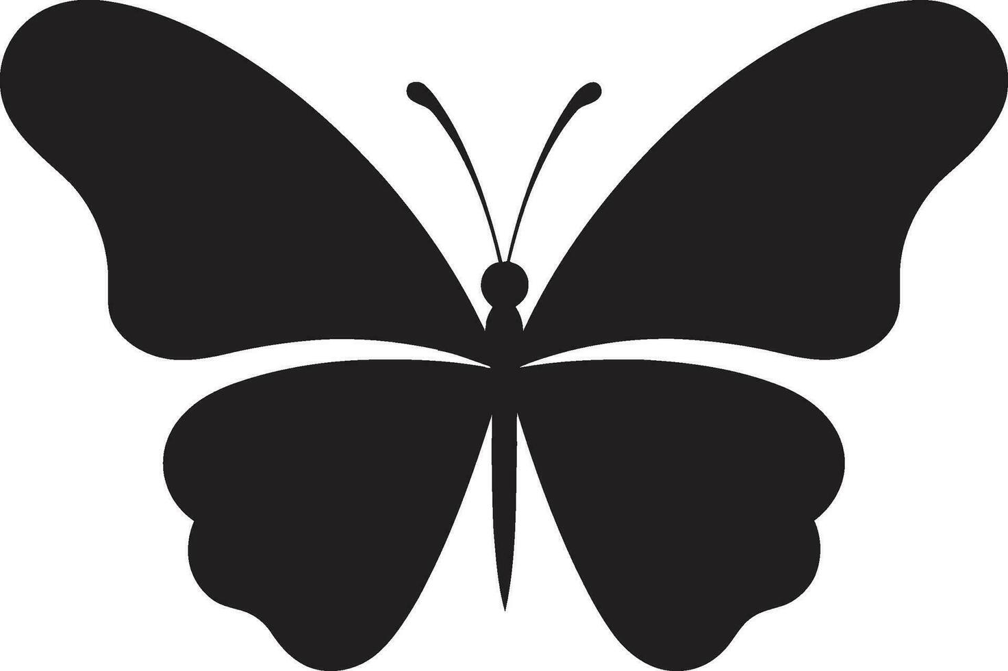 geformt Schönheit schwarz Schmetterling Symbol schwarz Schmetterling Kunst ein modern klassisch vektor