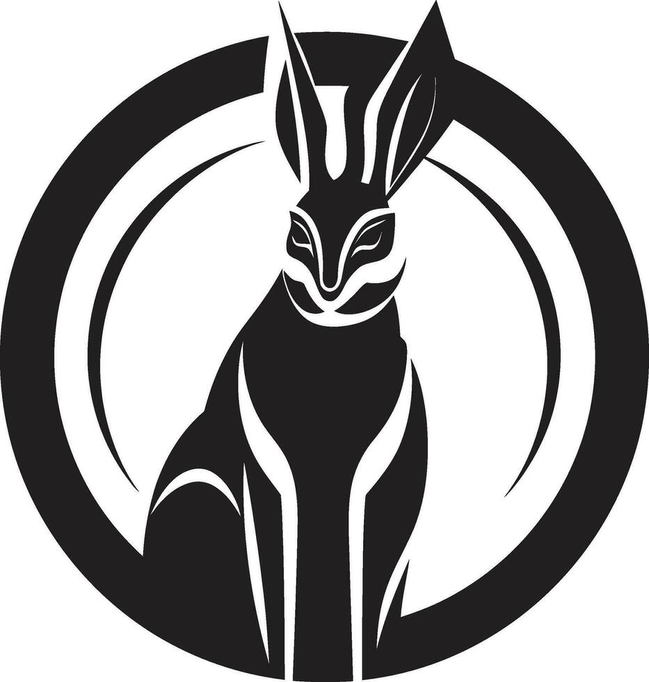 kanin silhuett minimalistisk symbol svart hare grafisk ikon vektor