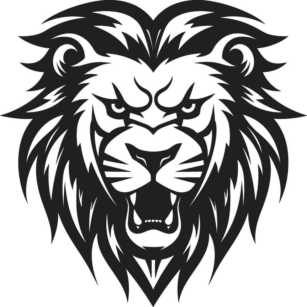 Regal brüllen ein anmutig brüllen im Löwe Symbol Emblem wild Majestät das brüllend Dominanz von schwarz Löwe Logo vektor