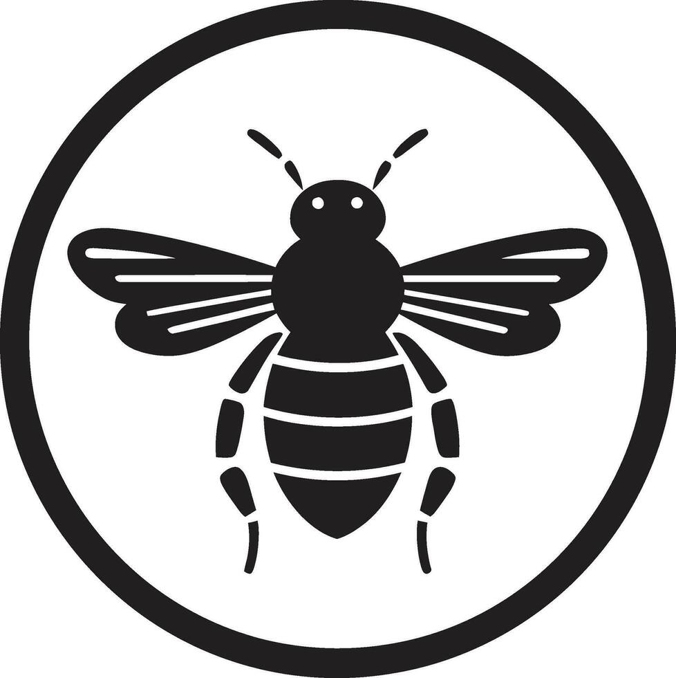 Bestäuber Biene Logo Honig Biene Gesicht Heraldik vektor