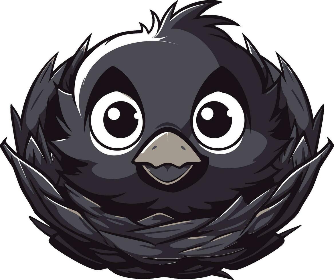 ewig Komfort schwarz Vogel Nest Symbol kompliziert Eleganz noir Nest Symbol vektor