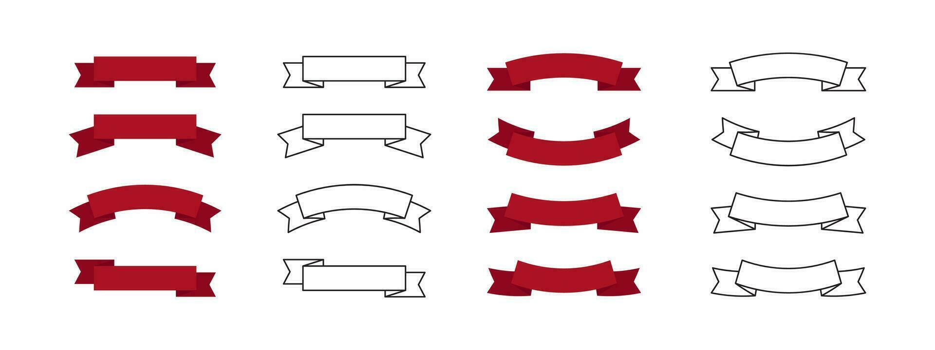 Bänder und Banner Zeichen. eben und linear Bänder. Vektor skalierbar Grafik