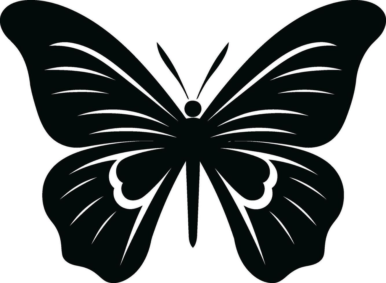 Flügel von Einfachheit schwarz Schmetterling Logo Schmetterling Charme ein Kennzeichen von Eleganz im noir vektor