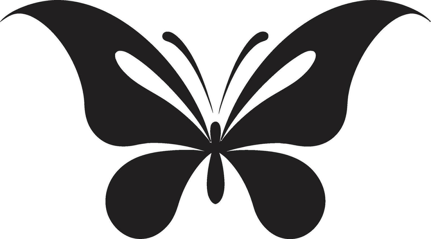 Eleganz im Bewegung schwarz Vektor Logo geflügelt Majestät schwarz Schmetterling Symbol