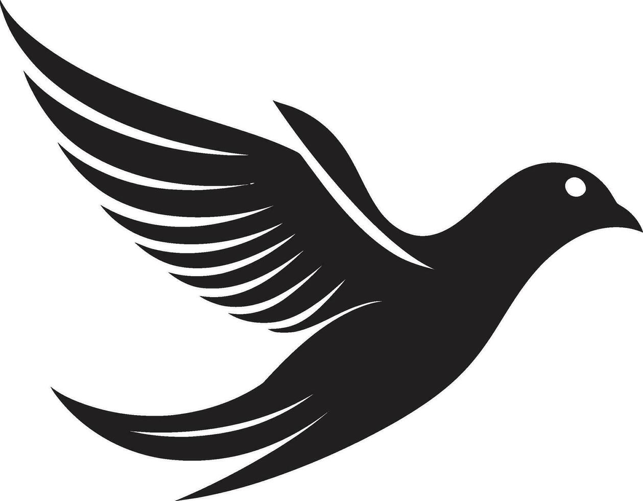 schwarz Taube Vektor Logo mit rauschen und Flügel Verbreitung ein Symbol von Freiheit und Flug schwarz Taube Vektor Logo mit rauschen und Olive Ast ein Symbol von Frieden und Harmonie