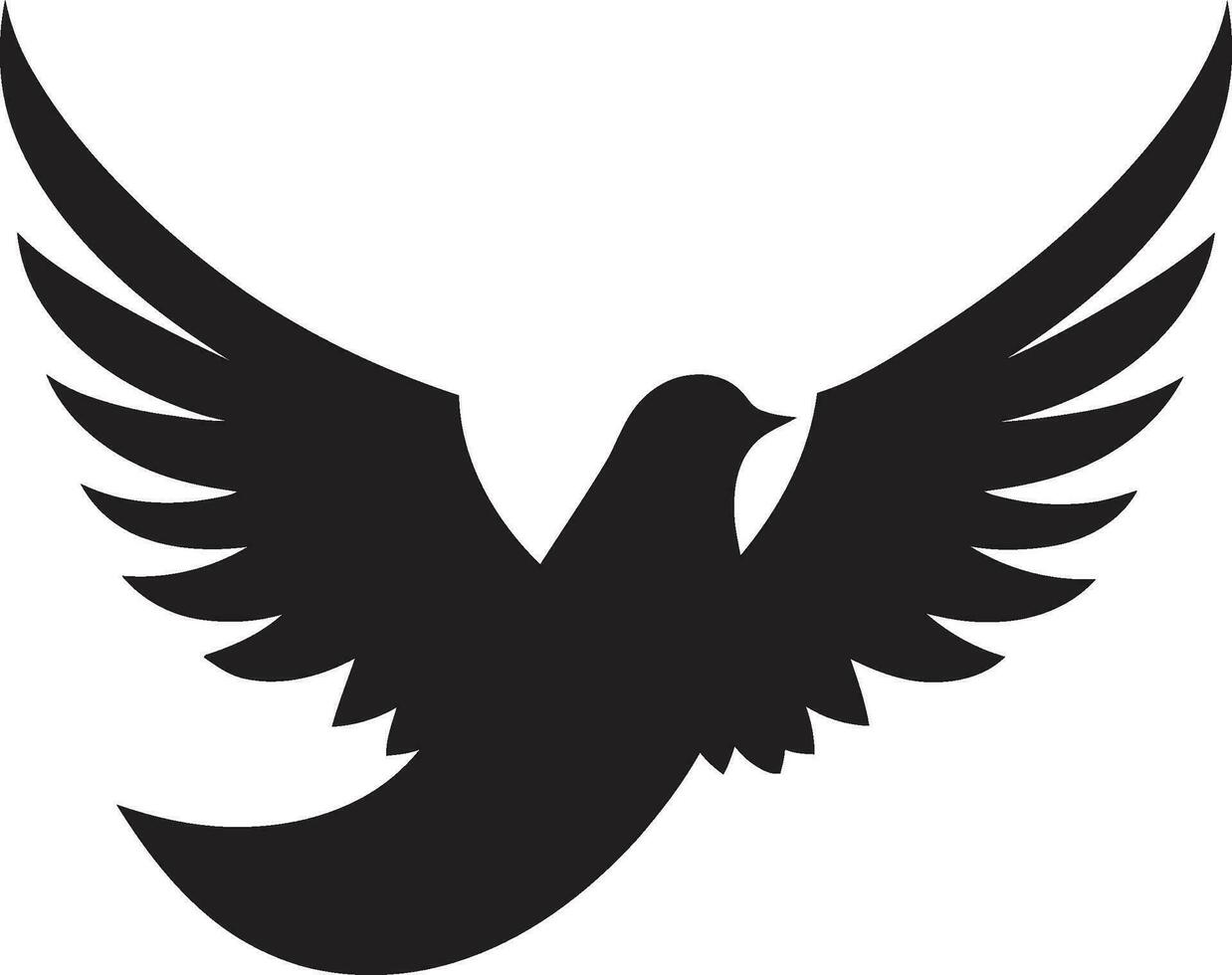 schwarz Taube Vektor Logo mit Kreuz ein Symbol von Vertrauen und hoffen schwarz Taube Vektor Logo mit Sterne ein Symbol von Ambition und Leistung