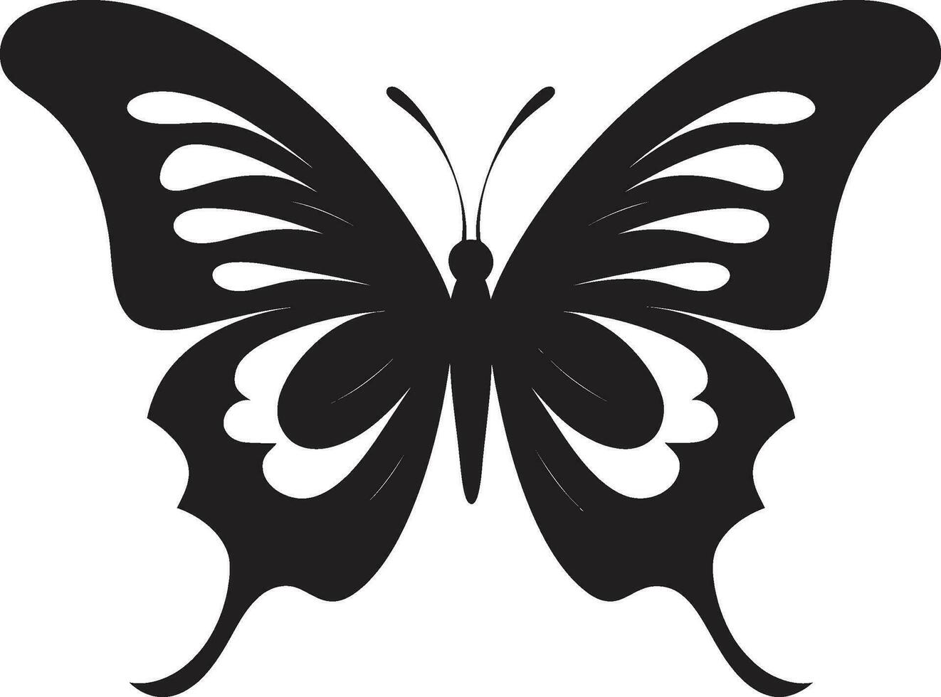 kompliziert flattern im noir schwarz Schmetterling Symbol Mystik im Bewegung Schmetterling Design vektor