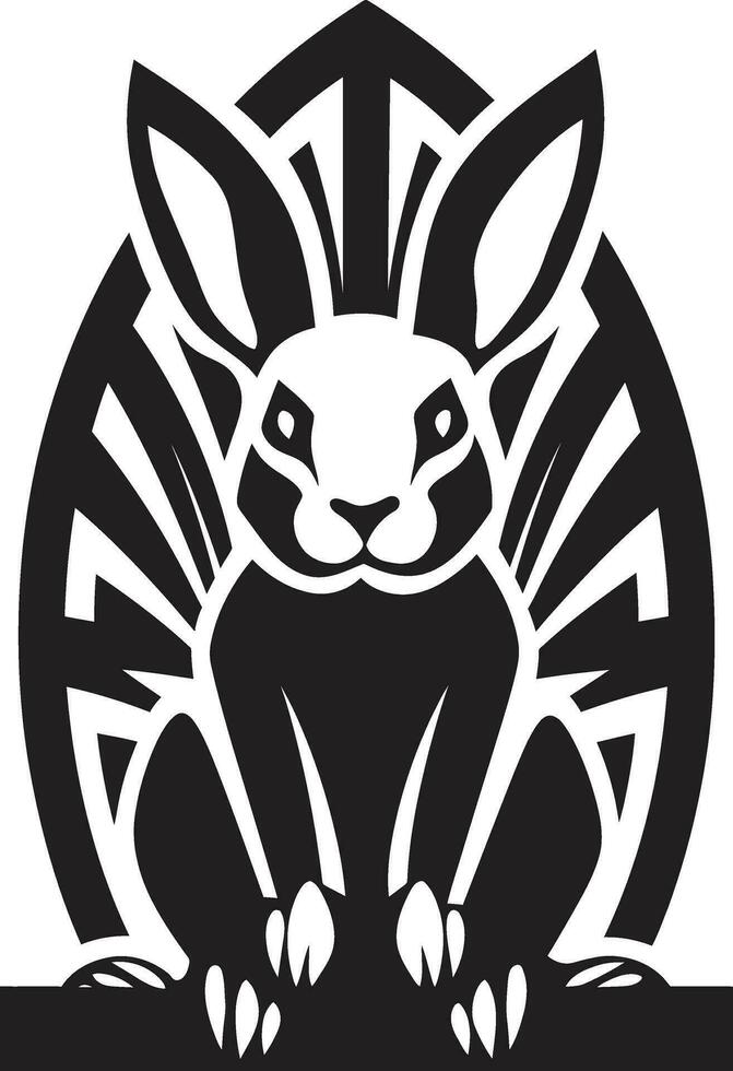 geometrisch schwarz Hase Logo anmutig Hase Vektor Design