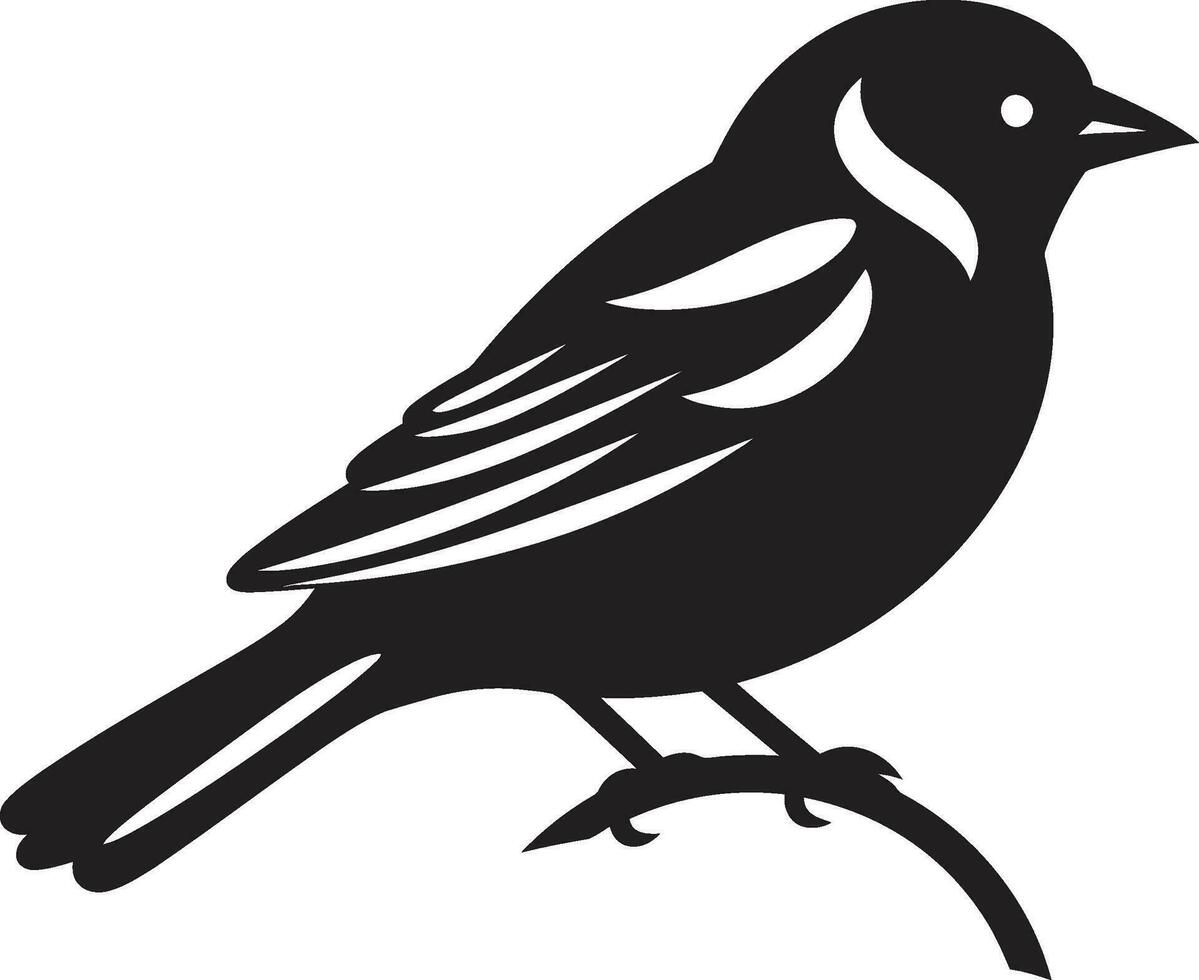 elegant Spatz Logo Mitternacht Flug Vektor Vogel Symbol Singvogel Silhouette