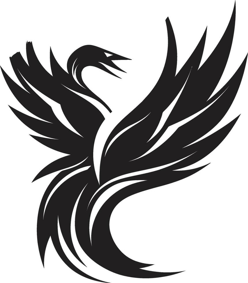 kosmisk fågel Fenix heraldik himmelsk återfödelse vektor