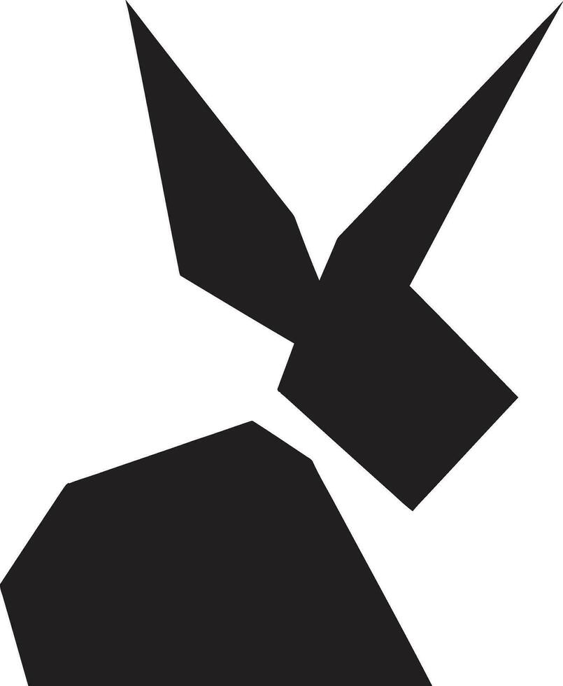 premie kanin silhuett insignier abstrakt svart kanin emblem vektor