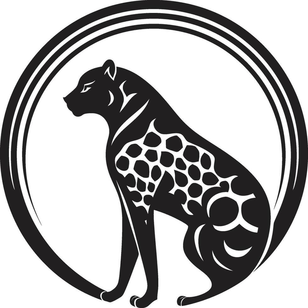 elegant jägare i mörker logotyp design geparder nåd i enkelhet bricka vektor