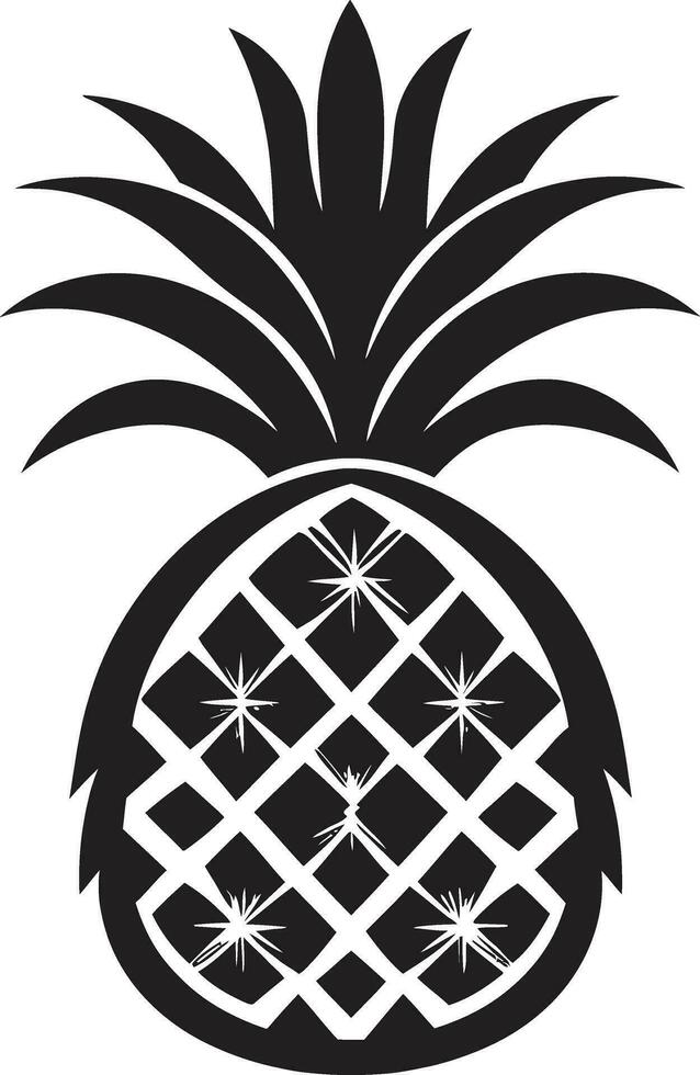 elegant tropisk logotyp ananas ansikte ikon vektor