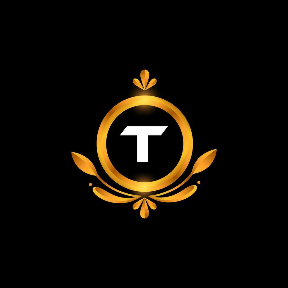 Vektor t Brief Logo Initiale golden bunt t Logo Design