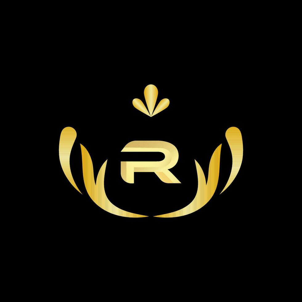 golden Brief r Logo Symbol Initiale Brief r Design Vektor Logo Design