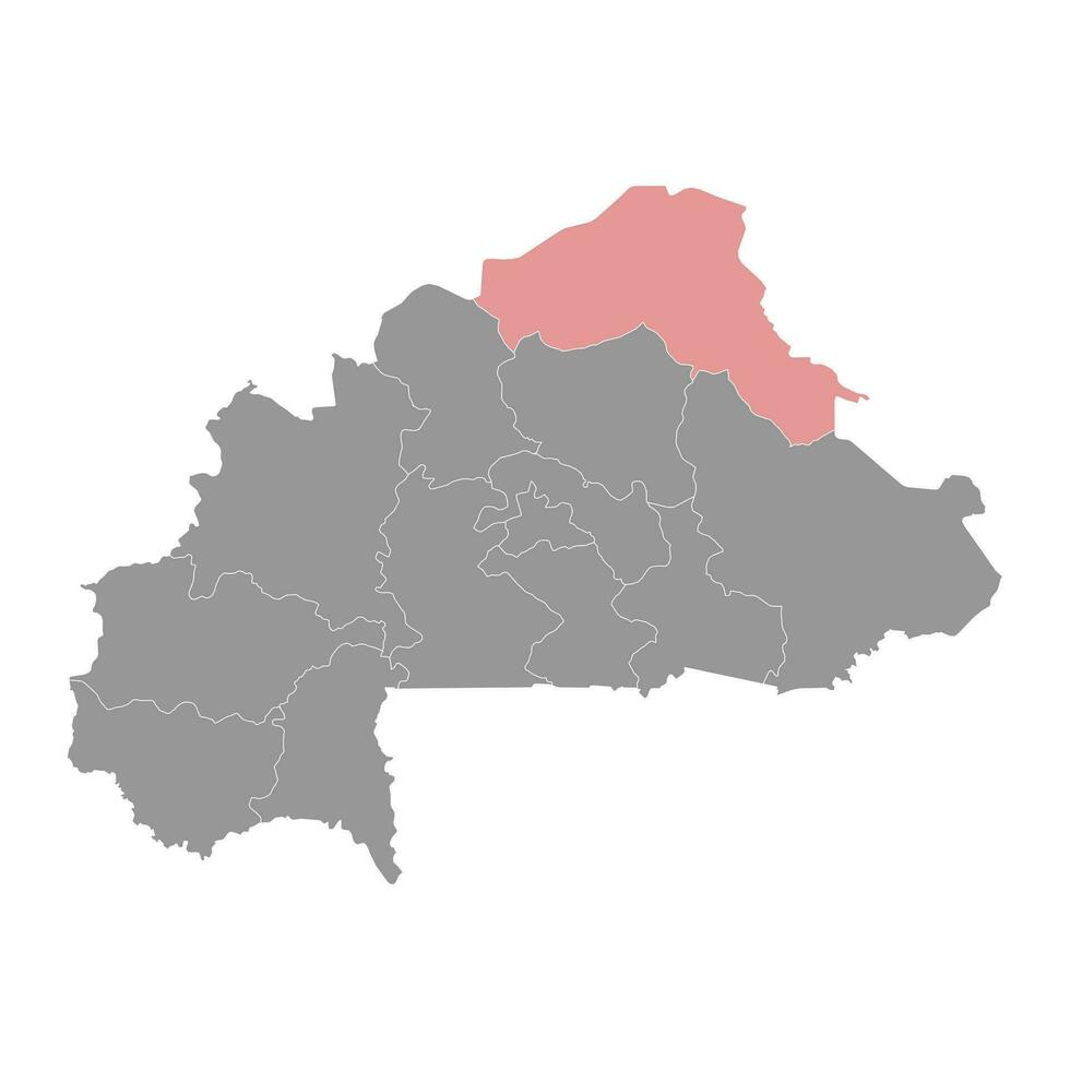 sahel område Karta, administrativ division av Burkina faso. vektor illustration.