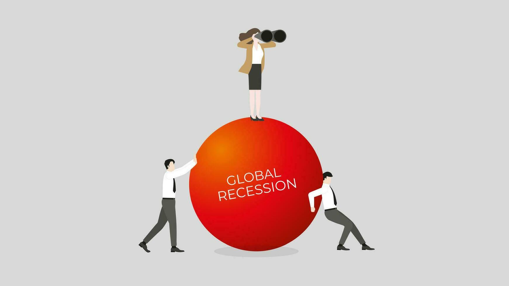 global Rezession Konzept. ein Vision Geschäftsmann Verwendet Fernglas vektor