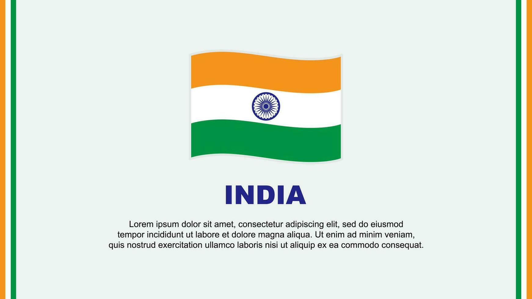 Indien flagga abstrakt bakgrund design mall. Indien oberoende dag baner social media vektor illustration. Indien tecknad serie