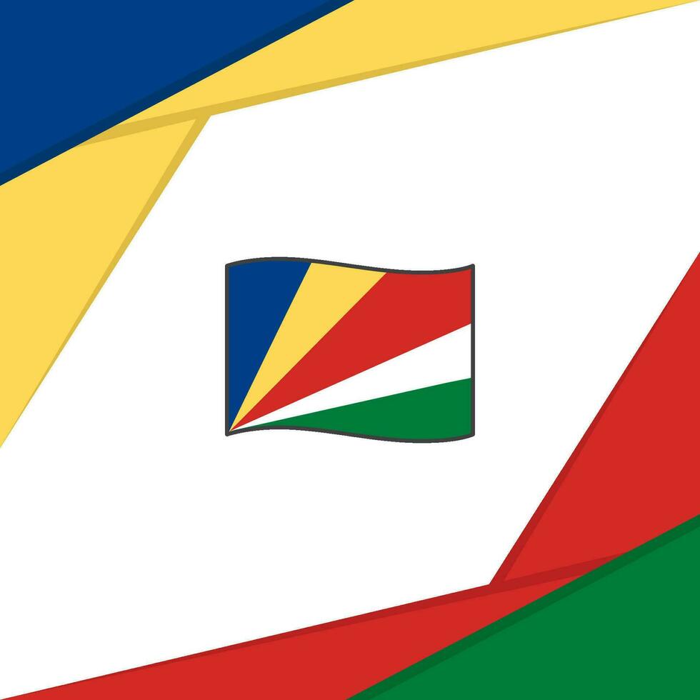 Seychellerna flagga abstrakt bakgrund design mall. Seychellerna oberoende dag baner social media posta. Seychellerna vektor