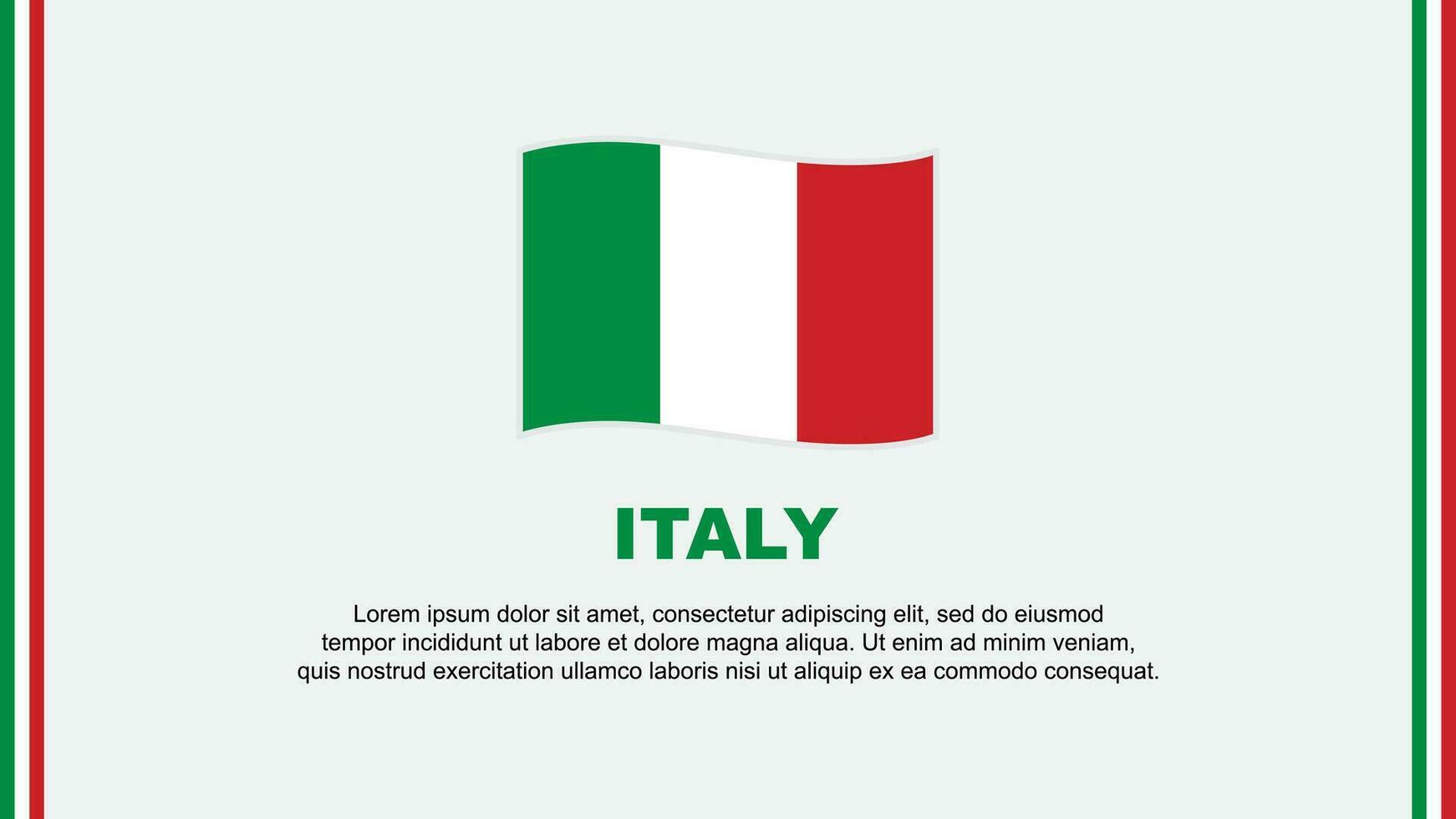 Italien Flagge abstrakt Hintergrund Design Vorlage. Italien Unabhängigkeit Tag Banner Sozial Medien Vektor Illustration. Italien Karikatur