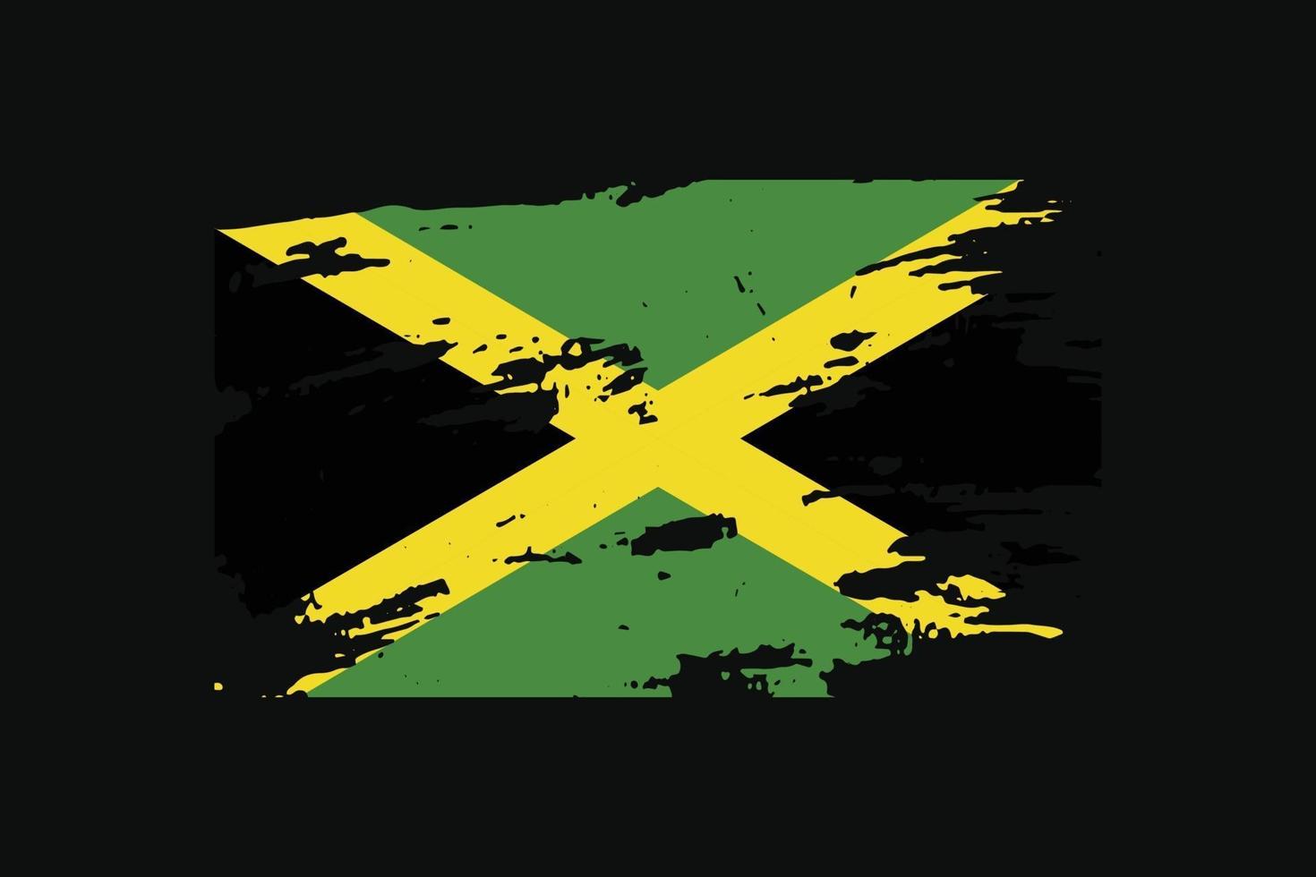 jamaikas flagga i grungestil. vektor illustration.