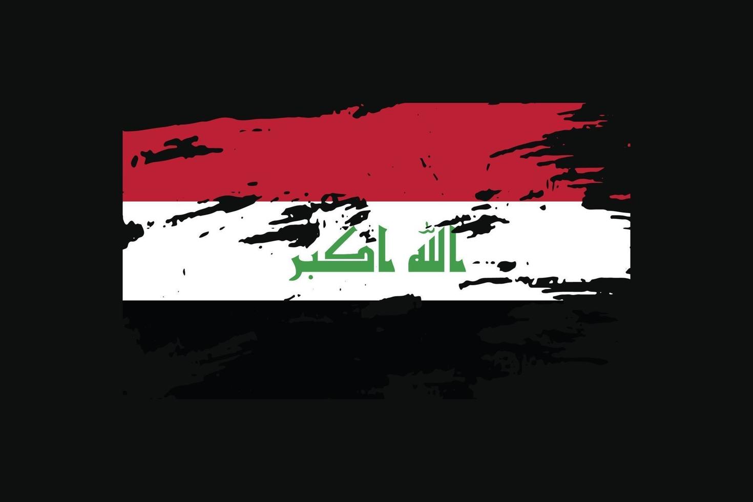Iraks flagga i grunge -stil. vektor illustration.