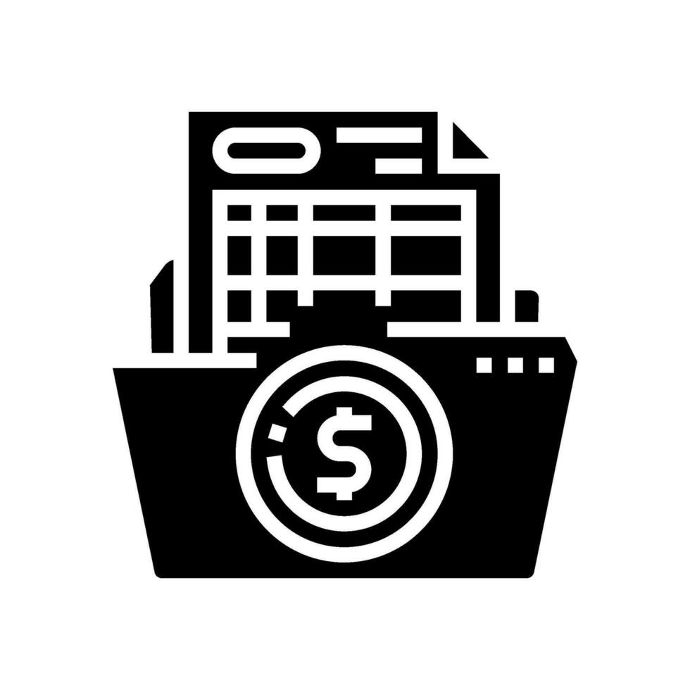 Budgetierung finanziell Berater Glyphe Symbol Vektor Illustration