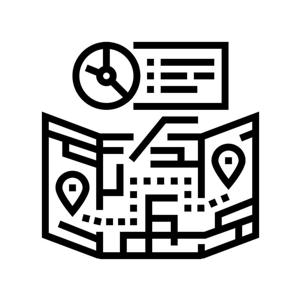 Route Optimierung logistisch Manager Linie Symbol Vektor Illustration