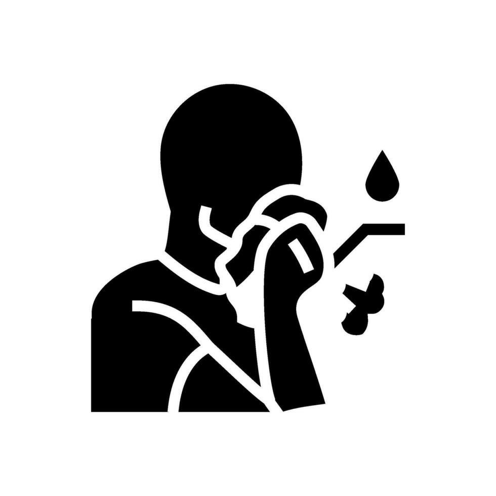 hartnäckig Husten Blut Krankheit Symptom Glyphe Symbol Vektor Illustration