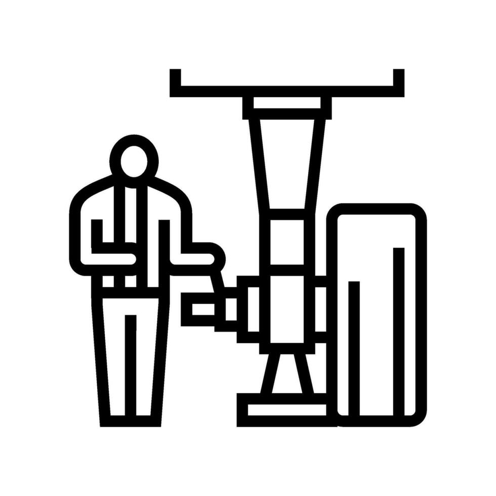 Bremse System Reparatur Flugzeug Linie Symbol Vektor Illustration