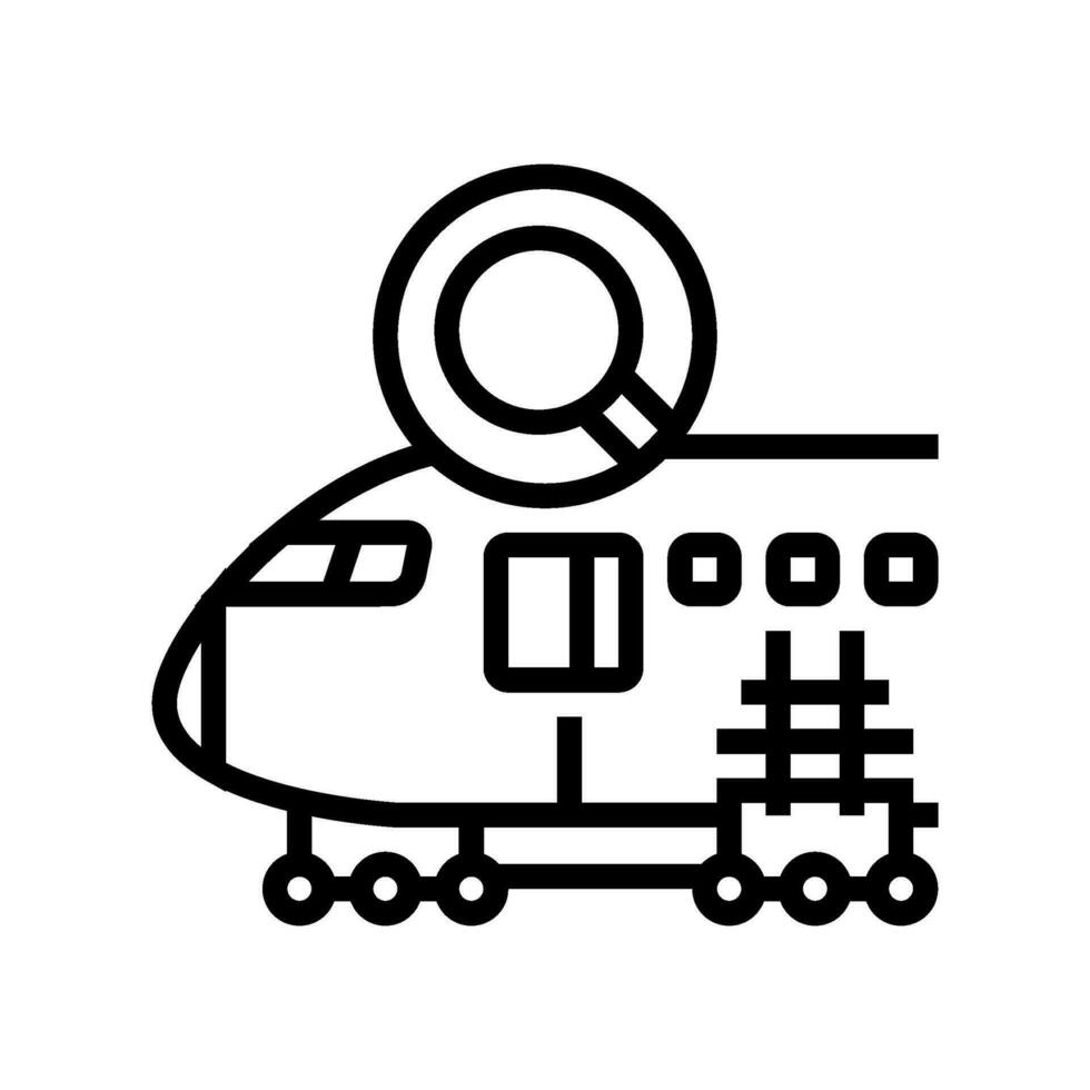 Rumpf Untersuchung Flugzeug Linie Symbol Vektor Illustration