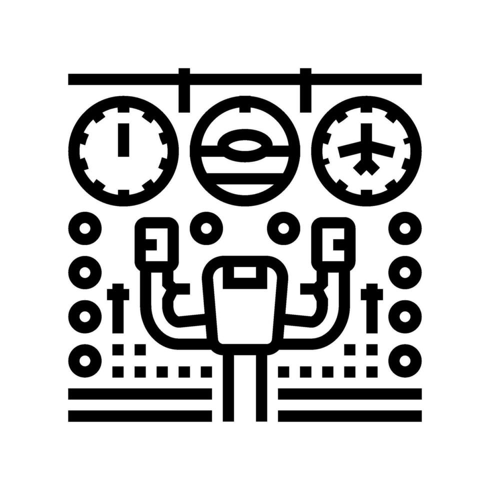 instrument panel flygplan linje ikon vektor illustration