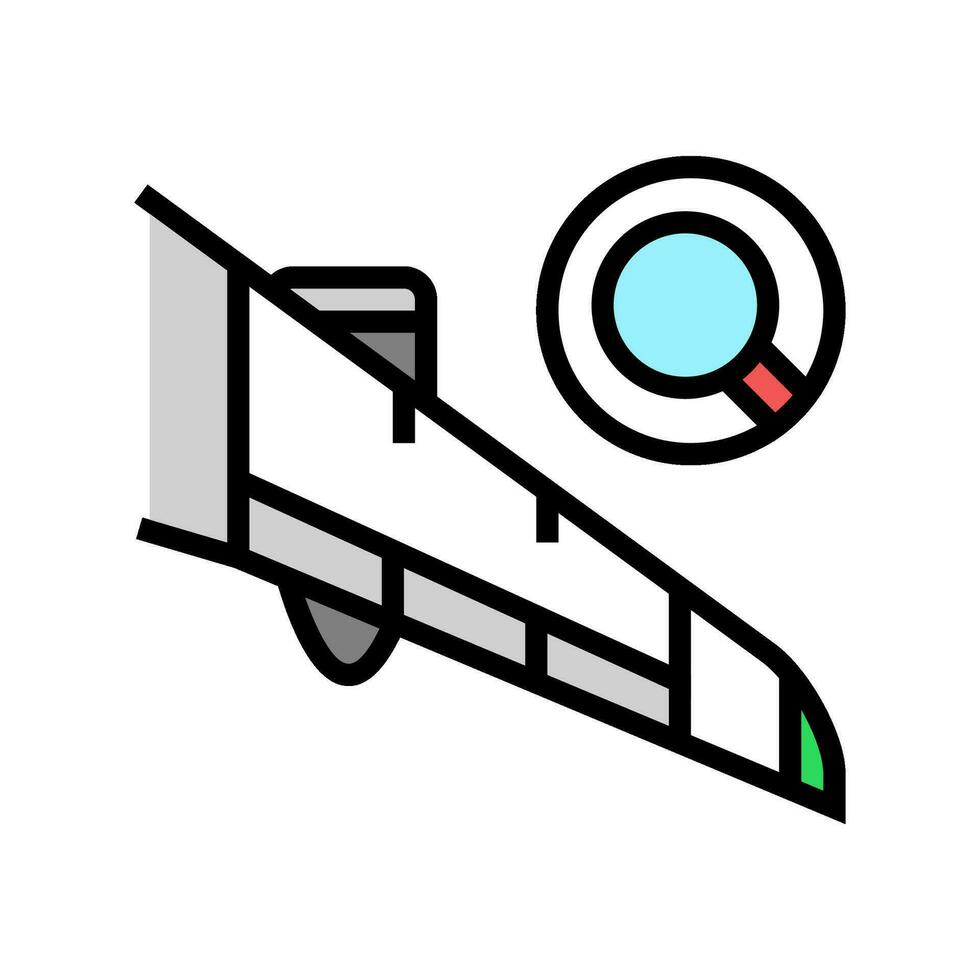 vinge inspektion flygplan Färg ikon vektor illustration