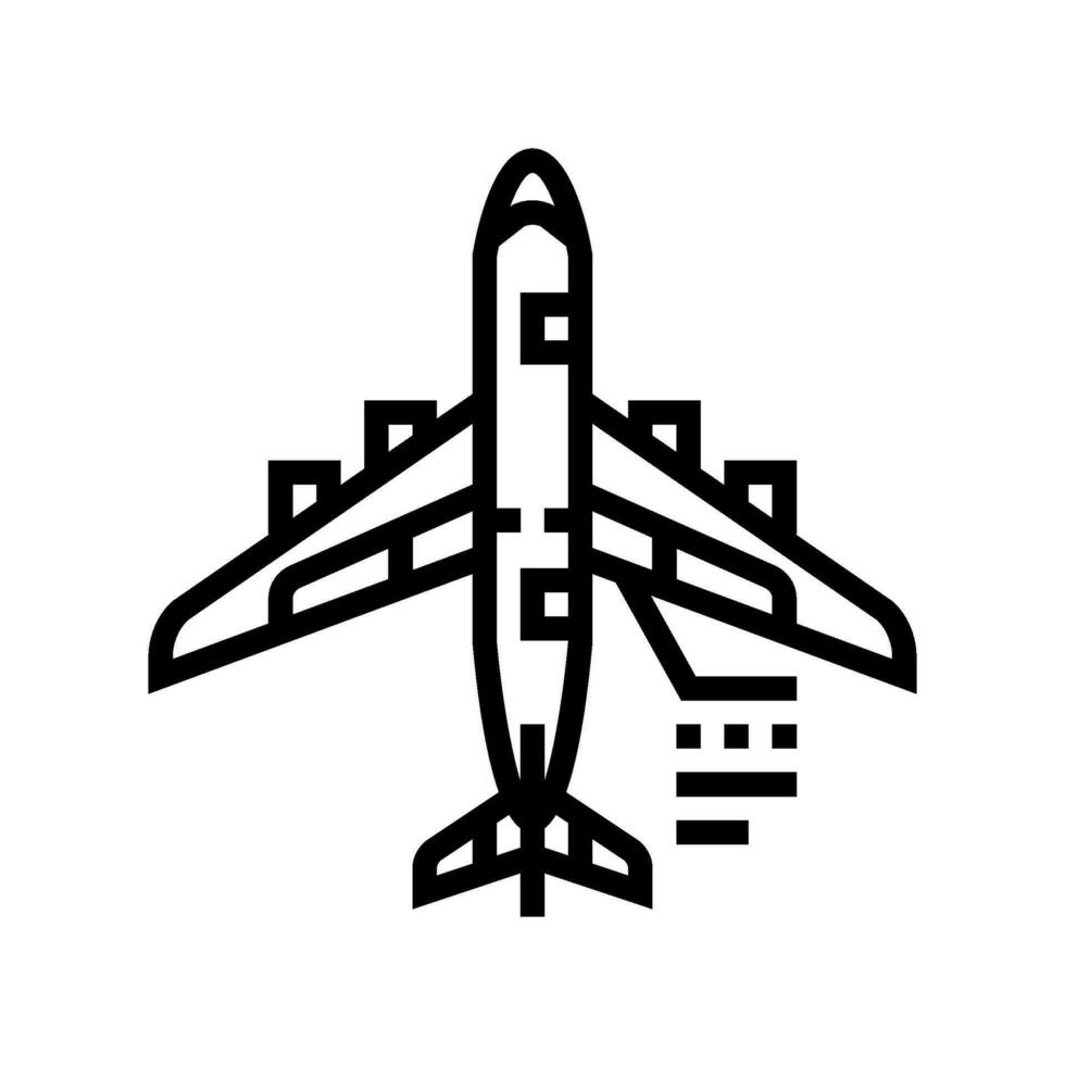 hydraulisk system flygplan linje ikon vektor illustration