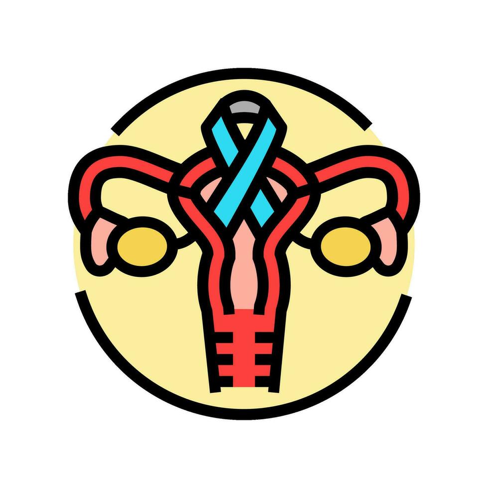 zervikal Gesundheit Gynäkologe Farbe Symbol Vektor Illustration