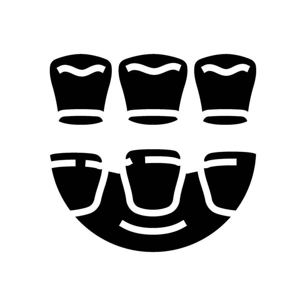 faner dental procedur glyf ikon vektor illustration