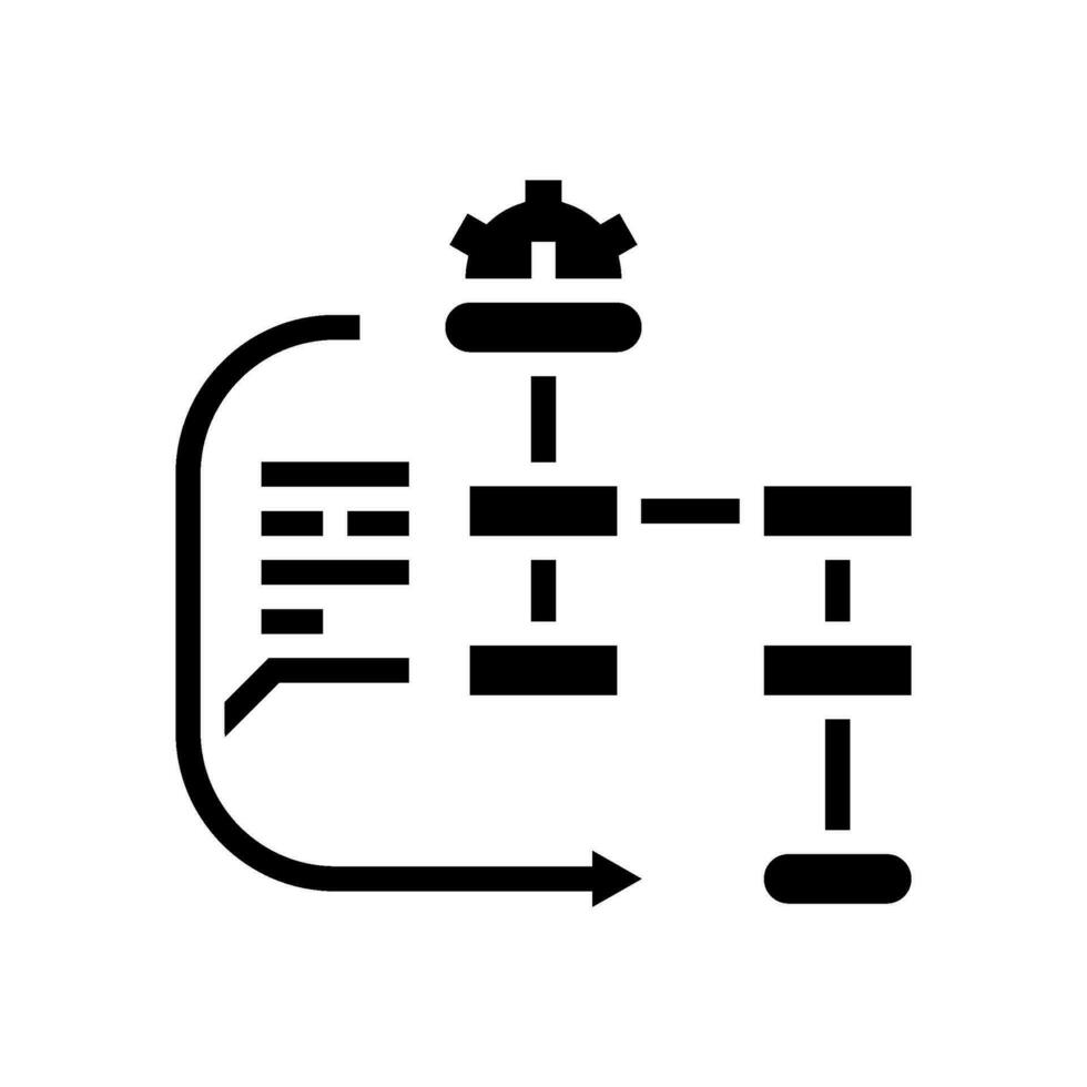 uml diagram analytiker glyf ikon vektor illustration