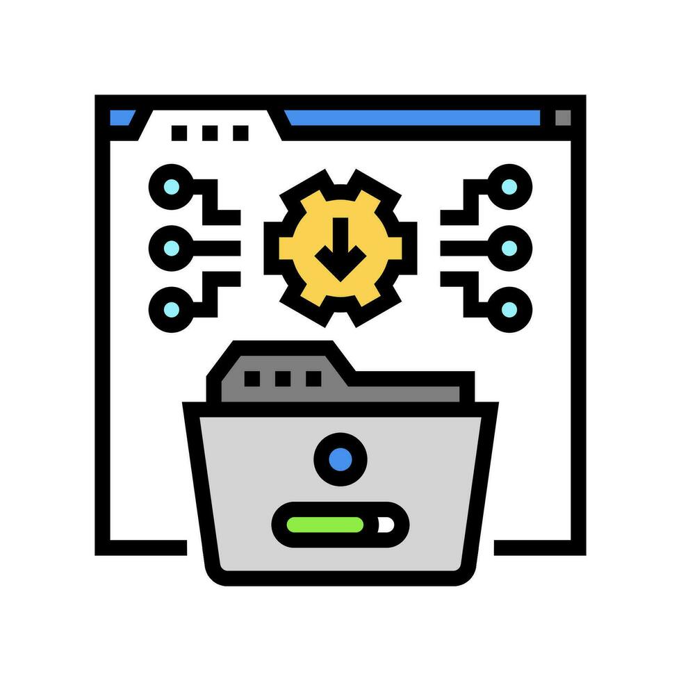 systemet integration analytiker Färg ikon vektor illustration