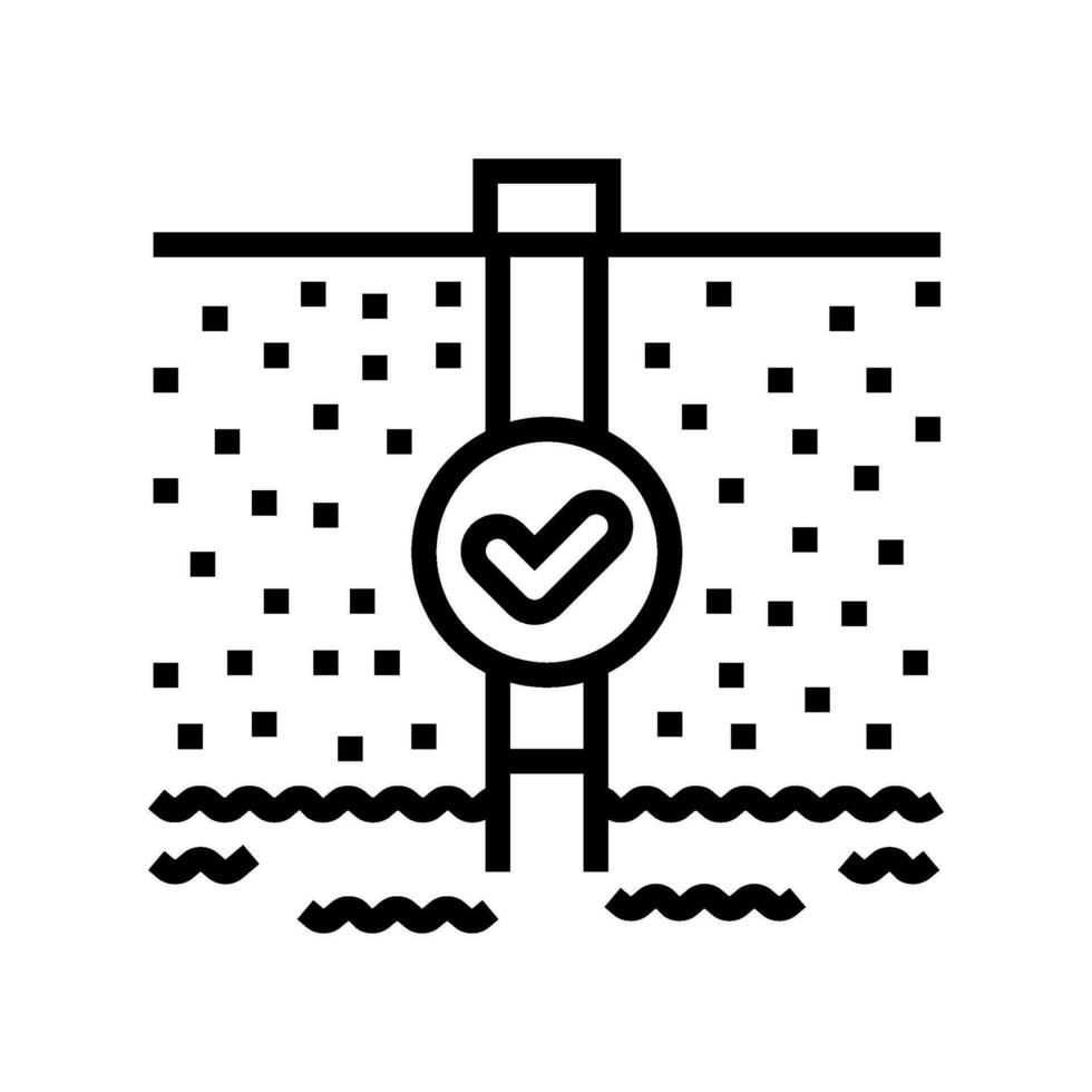 Schadstoff Erkennung Hydrogeologe Linie Symbol Vektor Illustration