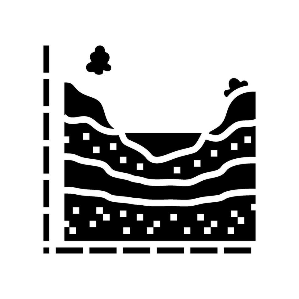 Grundwasser fließen Hydrogeologe Glyphe Symbol Vektor Illustration