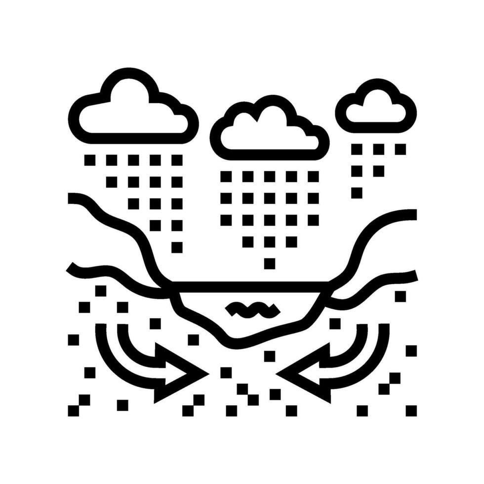 geoteknisk analys hydrogeolog linje ikon vektor illustration