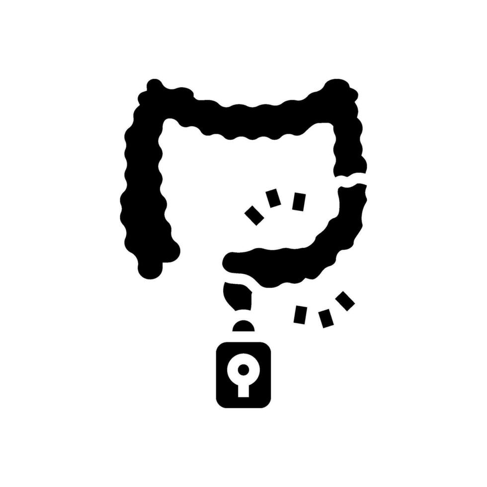 förstoppning behandling glyf ikon vektor illustration
