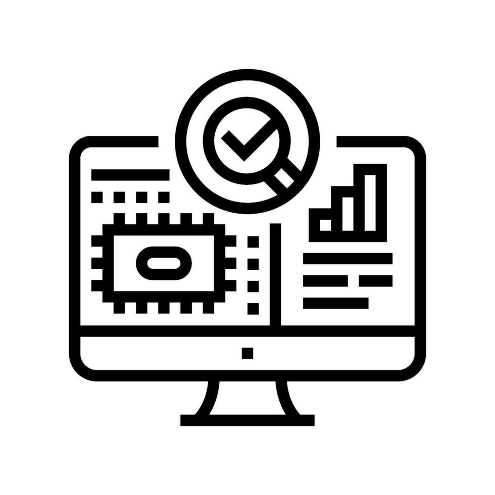 Sensor Kalibrierung Elektronik Linie Symbol Vektor Illustration