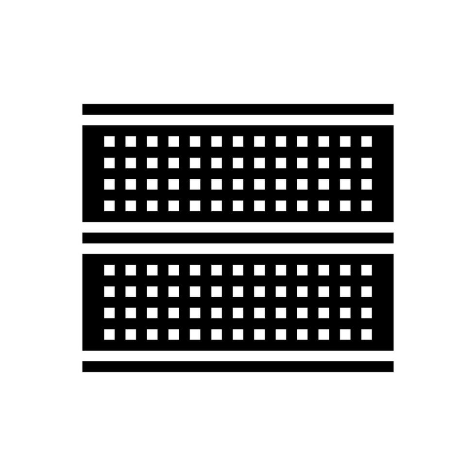 Steckbrett Prototyp entwickeln Elektronik Glyphe Symbol Vektor Illustration