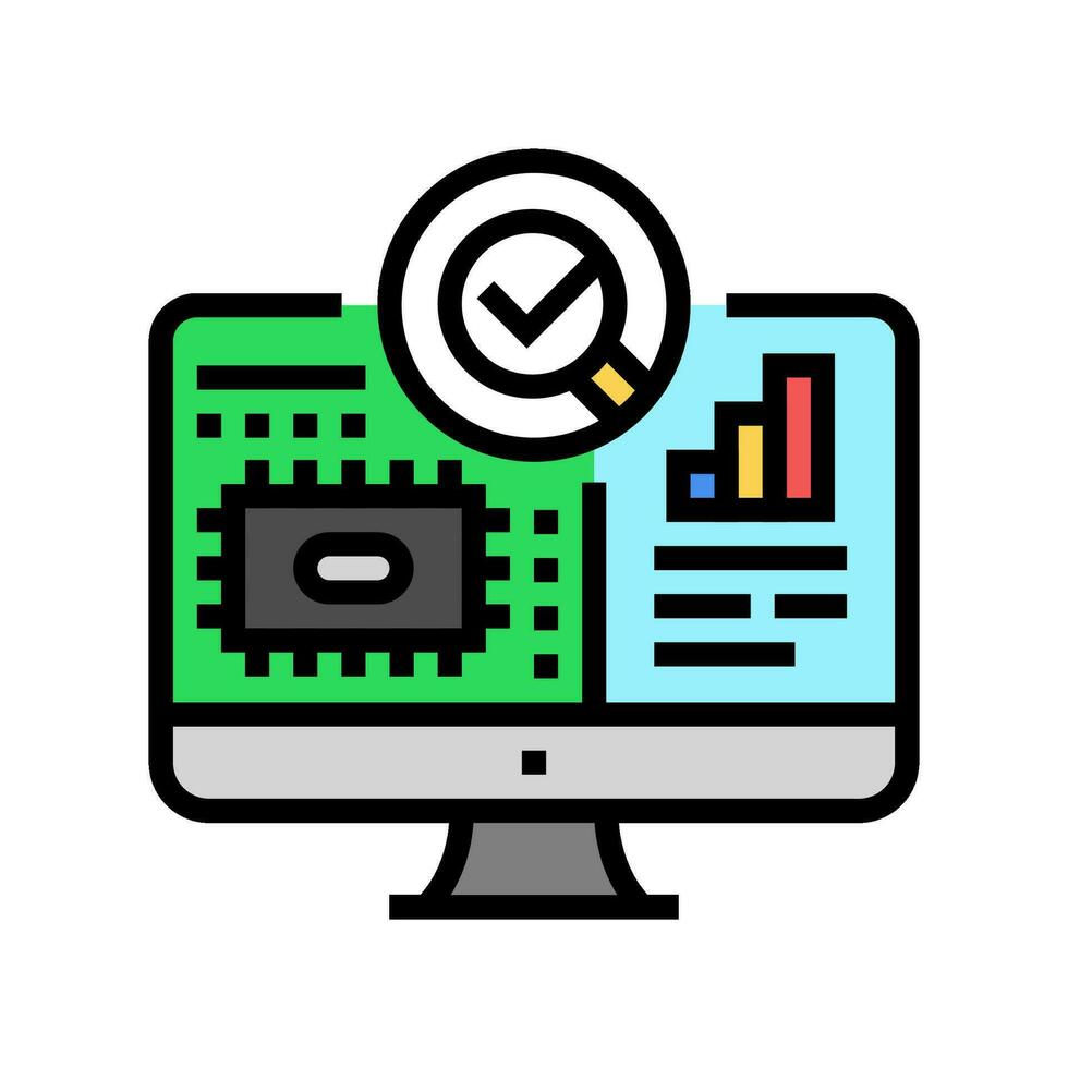 sensor kalibrering elektronik Färg ikon vektor illustration